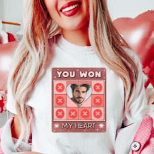 Custom Valentine Photo  Love Shirt, Tic-Tac-Toe T-Shirt