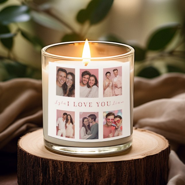 Custom Valentine’s Day Photo Collage Candle Label (Creator Uploaded)