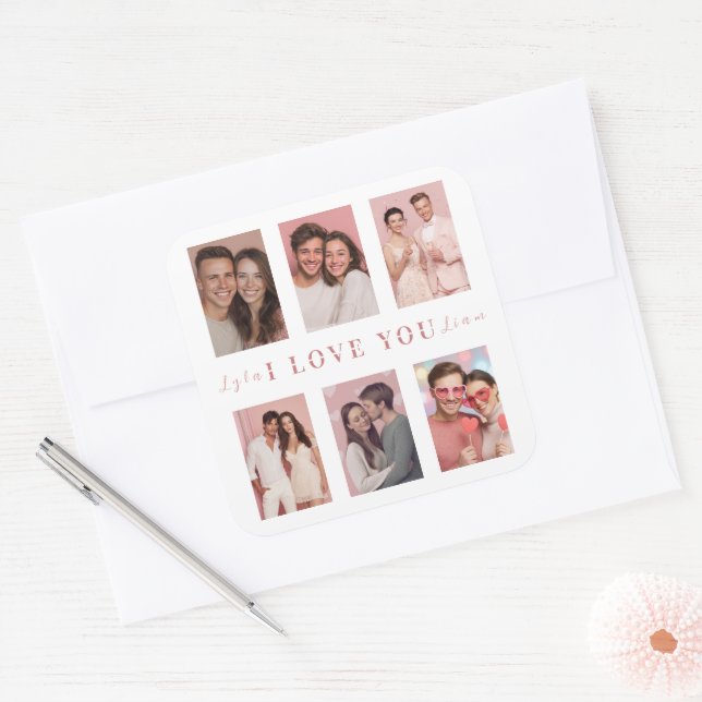Custom Valentine’s Day Photo Collage Stickers Gift (Envelope)