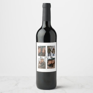 Custom Valentine Wine Label with Multiple Photos