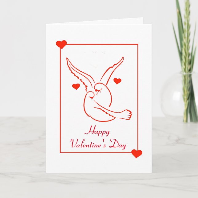Custom Valentine's Day Card With Doves (Front)