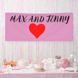CUSTOM VALENTINE'S DAY HEART PARTY PINK BANNER