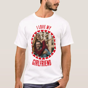 Custom Valentines day I Love My Girlfriend photo T-Shirt