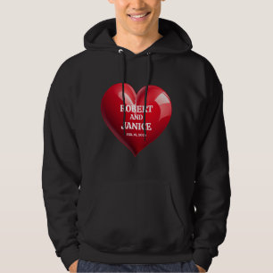 Custom valentines day personalise heart gift hoodie