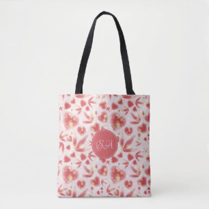 Custom Valentine's Day Pink Hearts Shiny Dot Light Tote Bag
