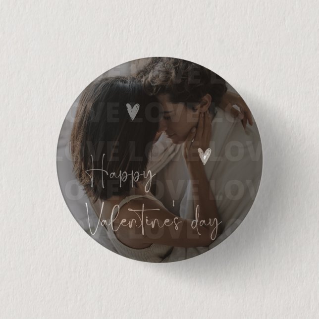 Custom Valentine's Day Romantic Couple Photo  3 Cm Round Badge (Front)