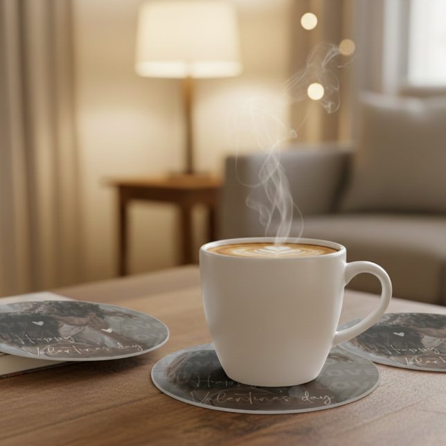 Custom Valentine's Day Romantic Couple Photo  Coaster (Creator Uploaded)