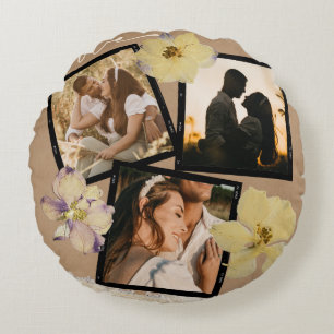 Custom Valentine's Day Romantic Couple Photo Round Cushion