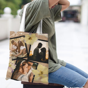Custom Valentine's Day Romantic Couple Photo Tote Bag