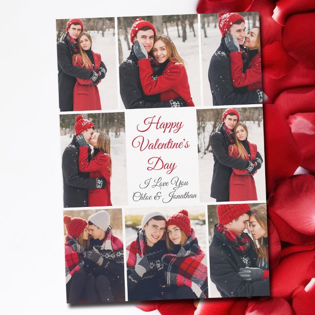 Custom Valentine's Day Romantic Love Photo Collage Card (Creator Uploaded)