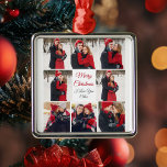Custom Valentine's Day Romantic Love Photo Collage Metal Tree Decoration<br><div class="desc">This beautiful Happy Valentine's Day ornament gift has bold red script in the centre and your names surrounded by 8 romantic couple photos around the border. Select the sweetest photographs of your relationship to make a sweet photograph collage for your boyfriend, girlfriend, wife, husband, or partner. A wonderful personalised Valentine...</div>