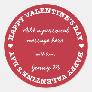 Custom Valentine's Day Sticker   Red
