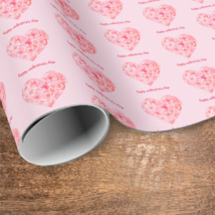 Custom Valentine's Day Unique Watercolor Hearts Wrapping Paper