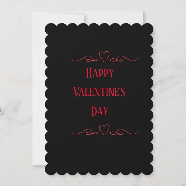 Custom Valentine's Modern Minimalist Trendy Chic  Holiday Card (Front)