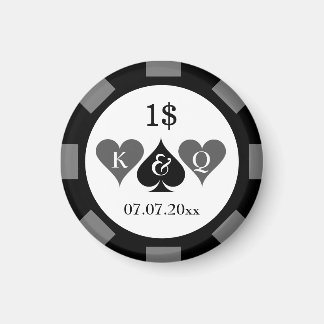 Custom value poker chip casino wedding favour gift magnet