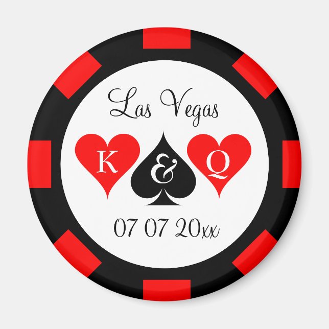 Custom value poker chip magnet wedding party favou (Front)