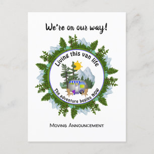 Custom Van Life CARAVAN Camping  Announcement Postcard