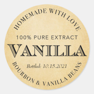 Custom Vanilla Extract with Bourbon VE005_01rdbour Classic Round Sticker
