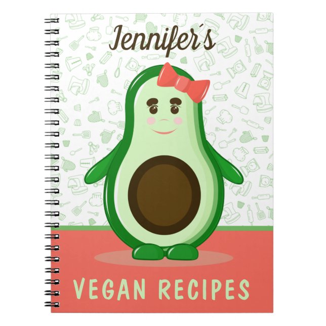 Custom Vegan Recipes Notebook (Front)