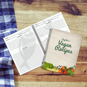 Custom Vegan Recipes Veggies Notebook