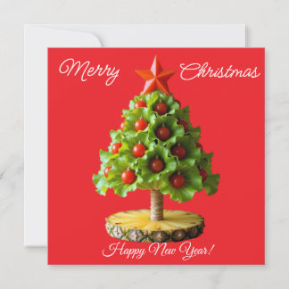 Custom Vegetables Christmas Tree, Lettuce Leaves  Holiday Card