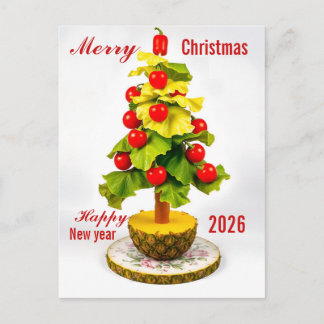 Custom Vegetables Christmas Tree, Lettuce Leaves  Postcard