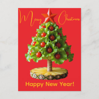 Custom Vegetables Christmas Tree, Lettuce Leaves  Postcard