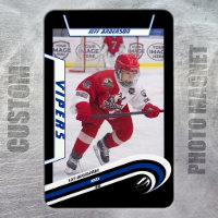Custom Velocity Blue Ice Hockey Photo Magnet