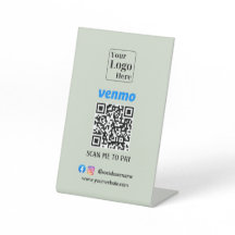 Custom Venmo QR Code Payment Stand Pedestal Sign