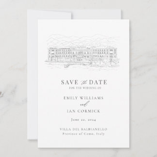 Custom Venue Illustration Save the Date with QR Invitation