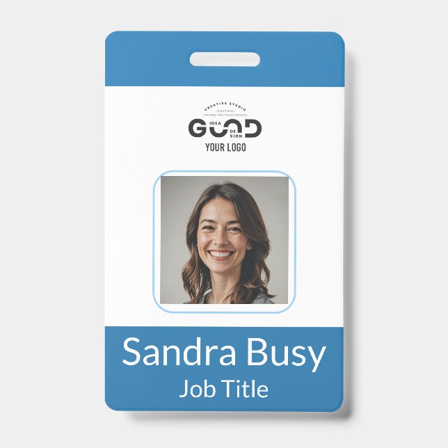 Custom Vertical Employee Photo ID Badge | Professi (Front)