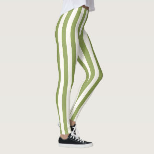 Custom Vertical Green Strip leggings