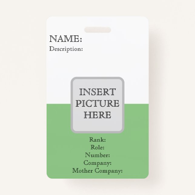  CUSTOM VERTICAL ID BADGE (Front)