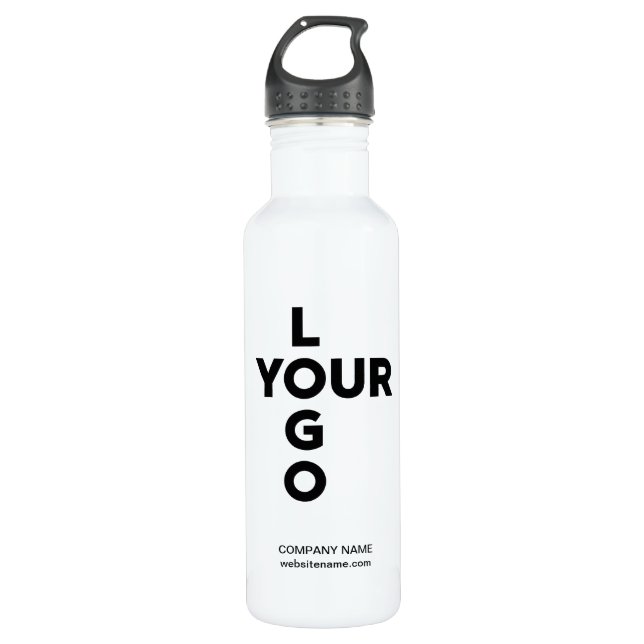 Custom Vertical Logo and Text 710 Ml Water Bottle (Front)