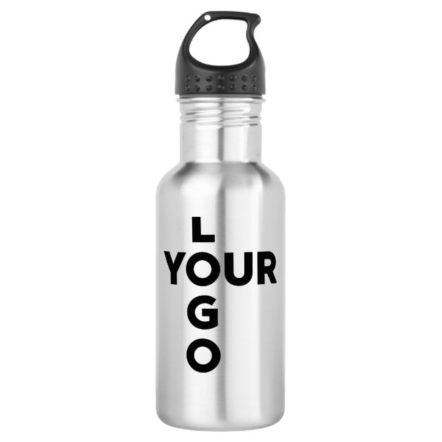Custom Vertical Logo and Text 710 Ml Water Bottle (Front)