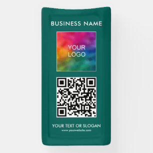 Custom Vertical Modern Outdoor QR Code Business Banner