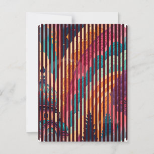 Custom Vertical Striped Art Postcard