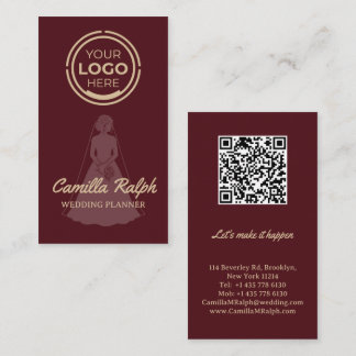 Custom Vertical Wedding Planner Business Card