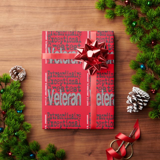 CUSTOM Veteran Extraordinaire Wrapping Paper (Holiday Gift)