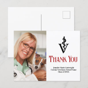 Custom Veterinarian Photo Veterinary Thank You Postcard