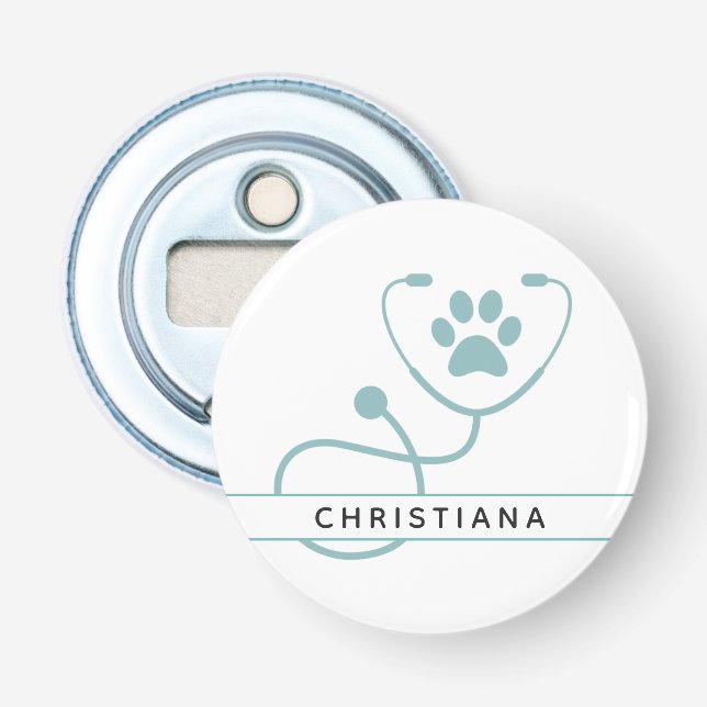 Custom Veterinarian Veterinary Professionals Bottle Opener (Front)