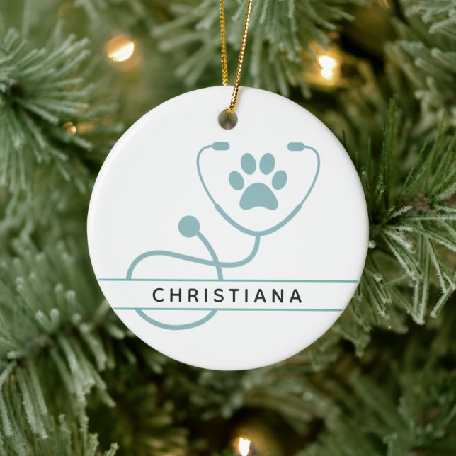 Custom Veterinarian Veterinary Professionals Ceramic Tree Decoration (Tree)