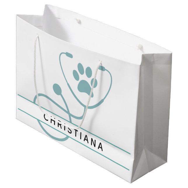 Custom Veterinarian Veterinary Professionals Large Gift Bag (Front Angled)