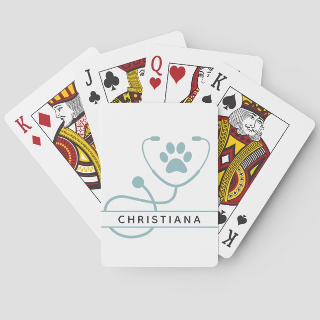 Custom Veterinarian Veterinary Professionals Playing Cards (Back)