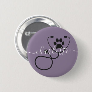 Custom Veterinarian Veterinary Tech Vet Assistant 6 Cm Round Badge