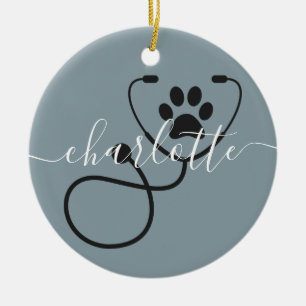 Custom Veterinarian Veterinary Tech Vet Assistant  Ceramic Tree Decoration