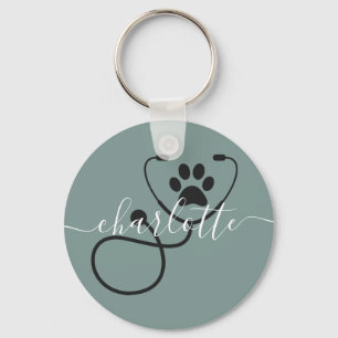 Custom Veterinarian Veterinary Tech Vet Assistant Key Ring