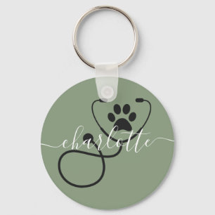 Custom Veterinarian Veterinary Tech Vet Assistant Key Ring