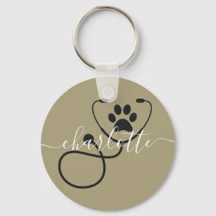 Custom Veterinarian Veterinary Tech Vet Assistant Key Ring