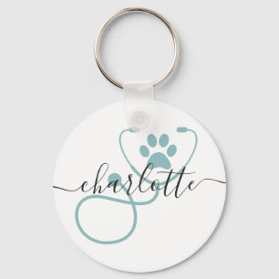 Custom Veterinarian Veterinary Tech Vet Assistant Key Ring